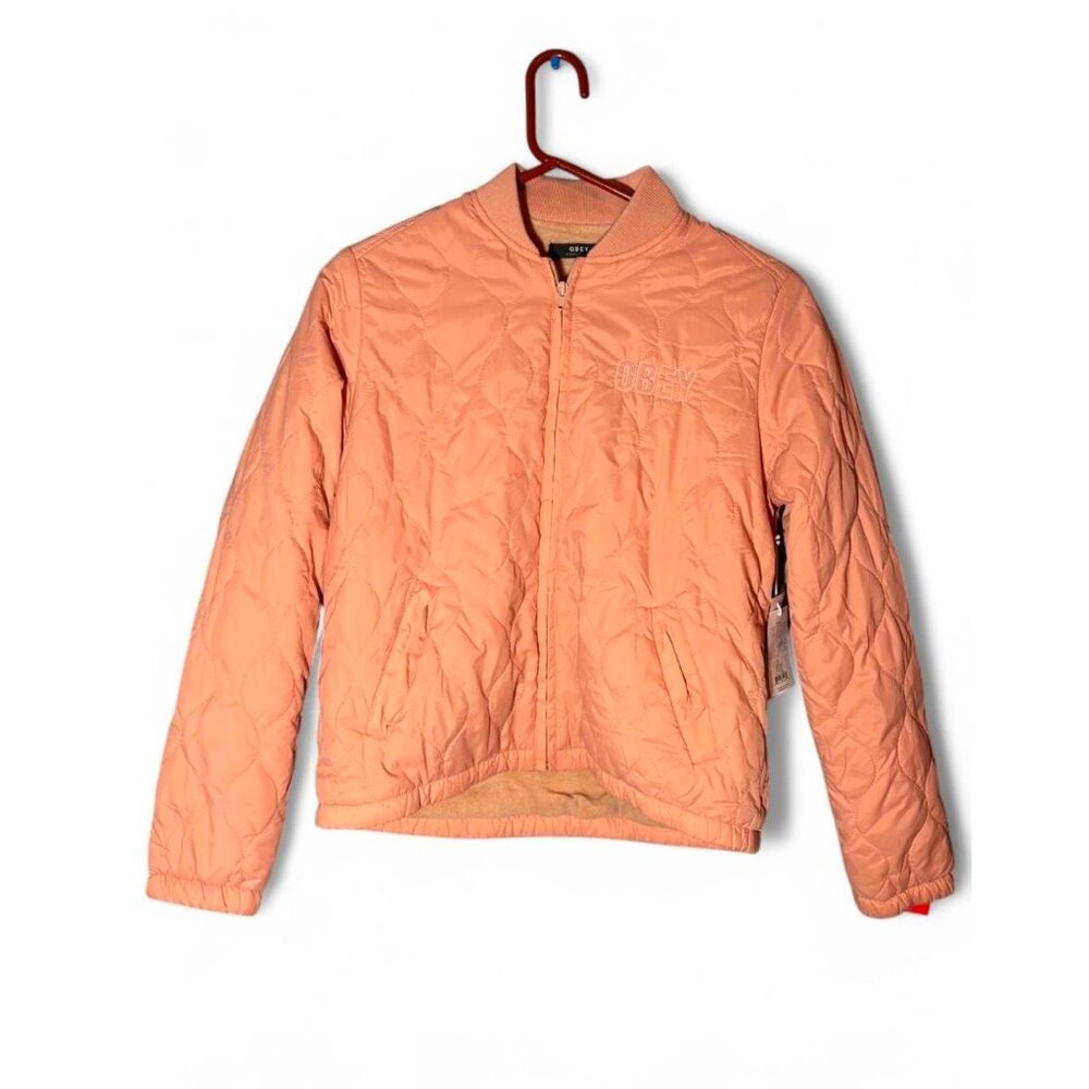 Women’s OBEY Coral quilted bomber jacket NWT